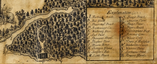 Maps K.Top. CXIX. 73 Early Map of Halifax, by Moses Harris, 1749 ((c)British Libr
